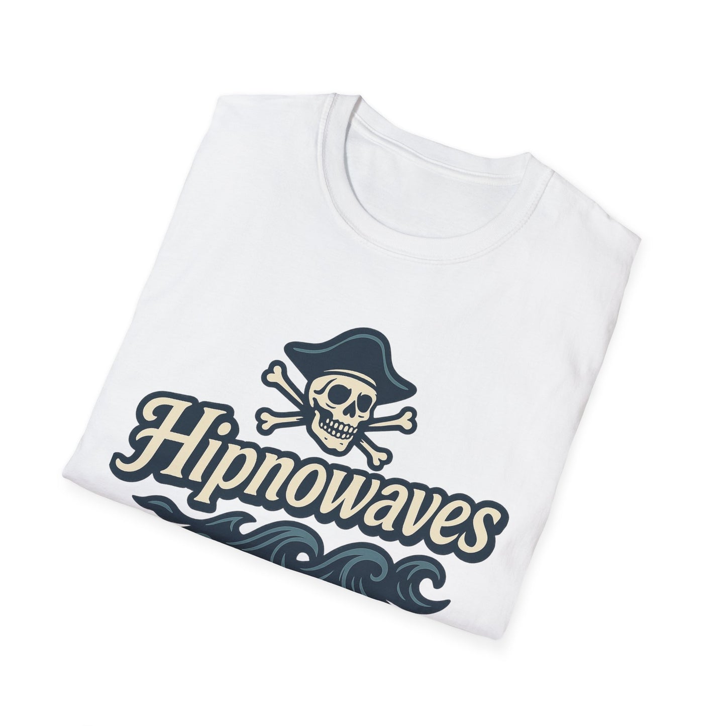 Hipnowaves Pirate T-Shirt, Unisex Softstyle Tee for Beach Lovers, Casual Wear, Gift for Sailors, Summer Adventure Shirt