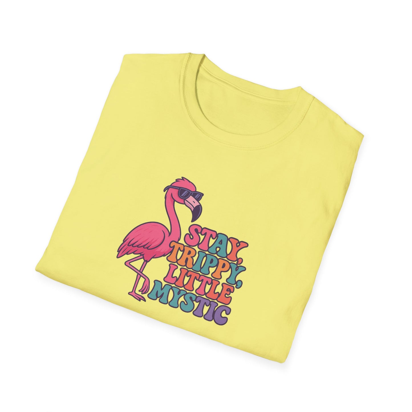 Stay Trippy Little Mystic T-Shirt | Fun Flamingo Tee, Boho Vibes, Summer Style, Gift for Her, Chill Outwear, Festival Apparel