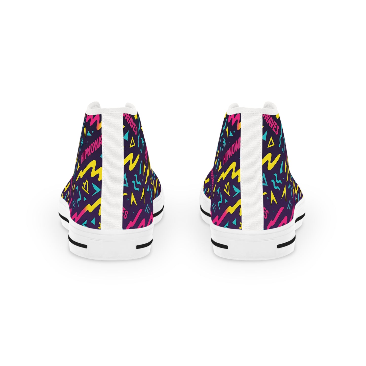 Hipnowaves Trendy High Top Sneakers, Colorful Casual Footwear, Hipster Fashion, Gift for Him, Unique Streetwear Shoes, Stylish Everyday Sneakers
