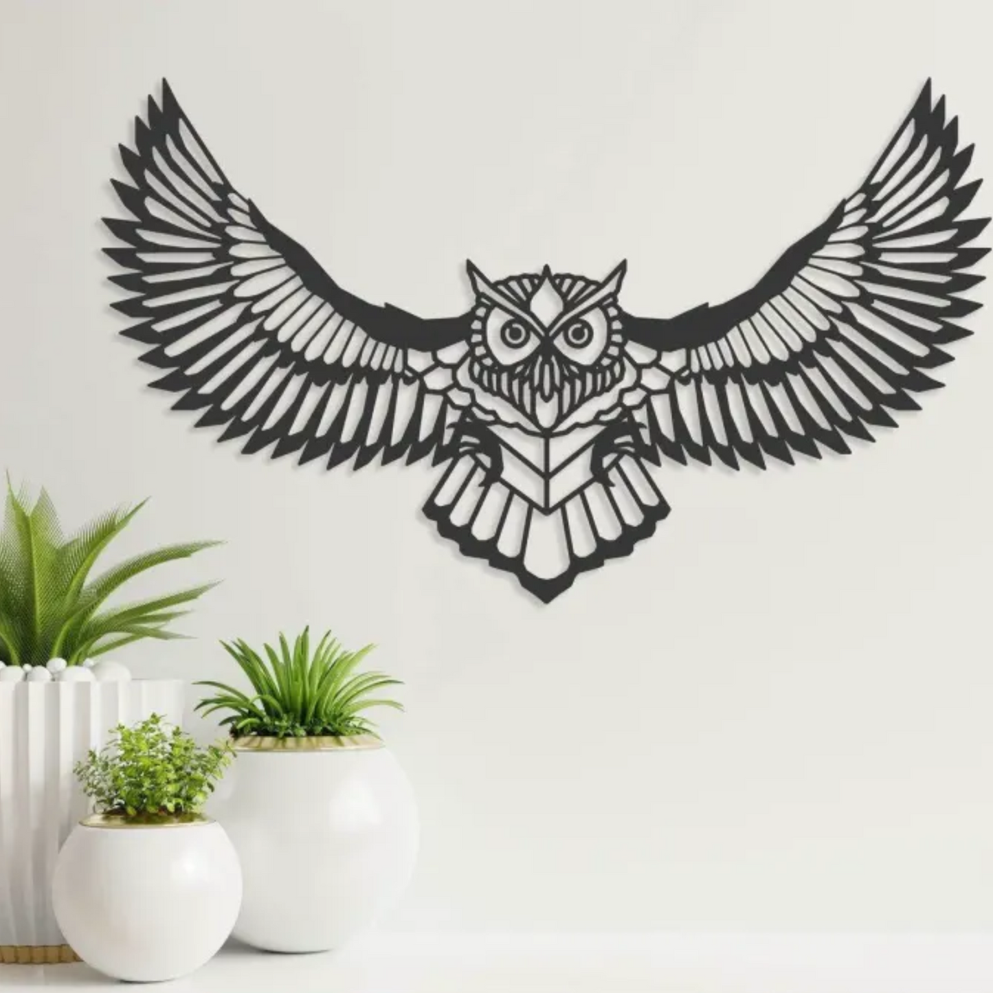 Flying Owl Wall Art | Woodland Nature Decor