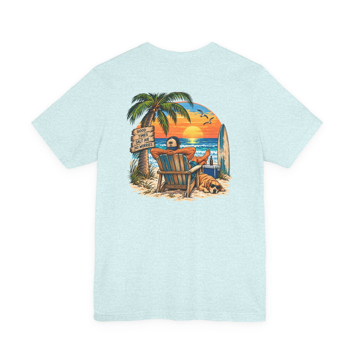 Beach Sunset T‑Shirt — Relaxing Surf & Palm Graphic Tee