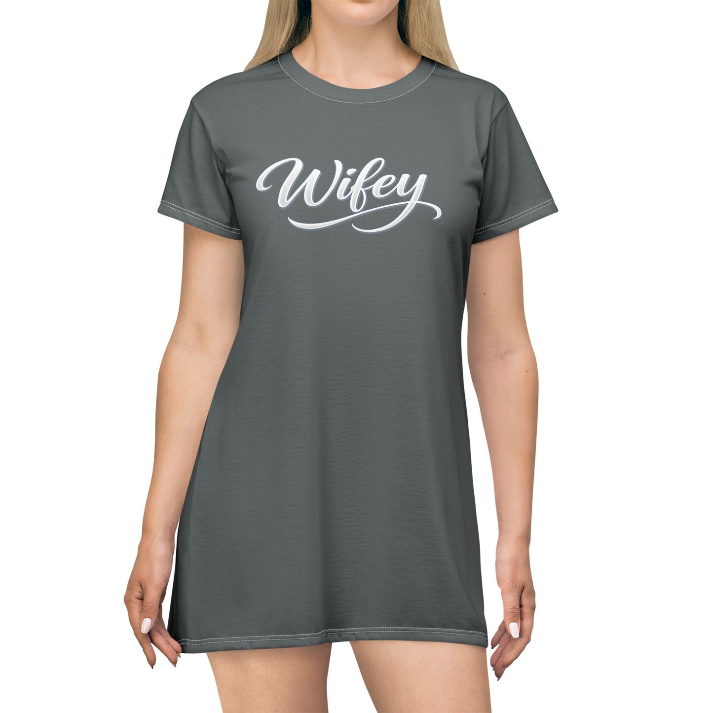 Wifey T-Shirt Dress – Casual Bridal & Newlywed Lounge Dress