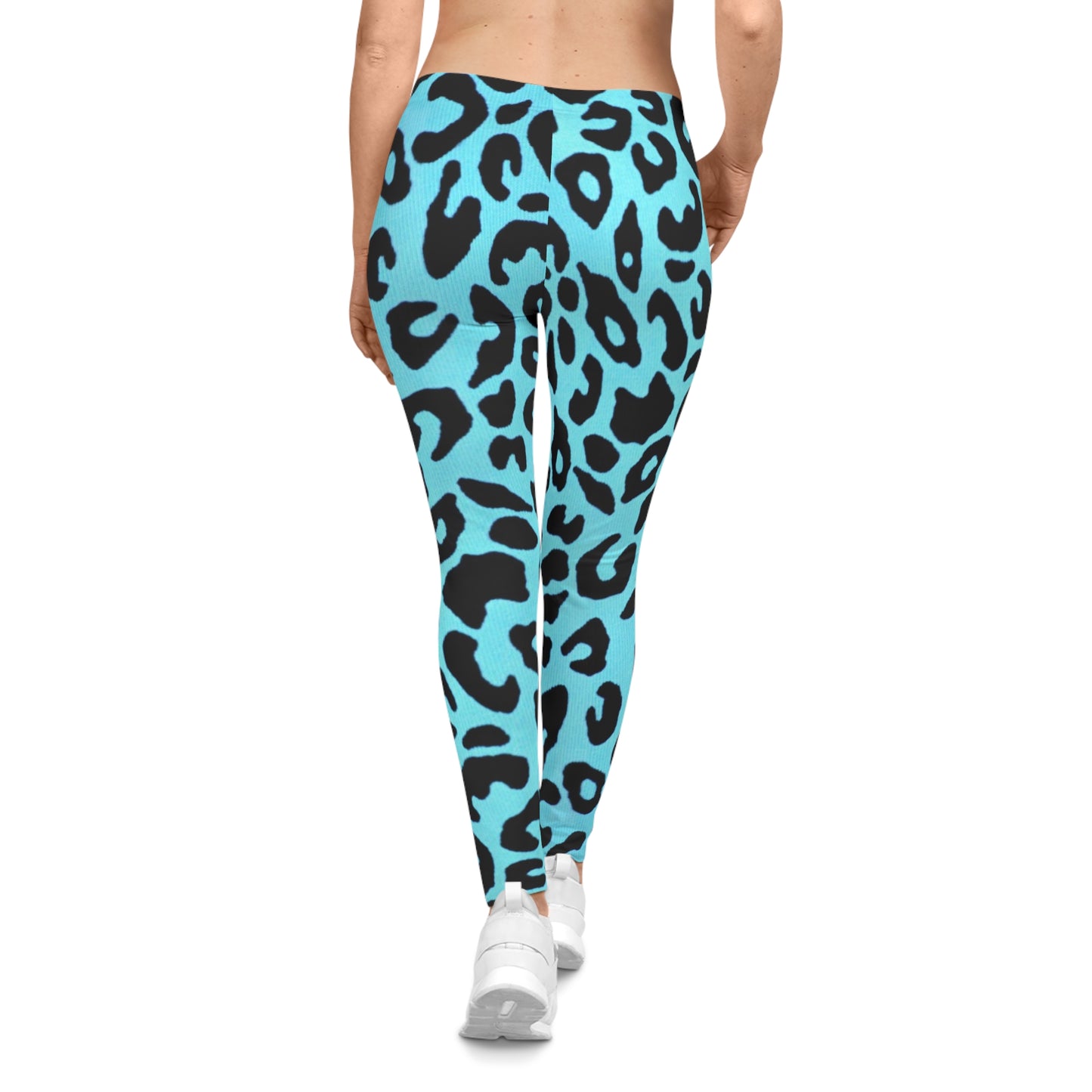 Turquoise Leopard Leggings — Bold Animal Print, High-Contrast Activewear