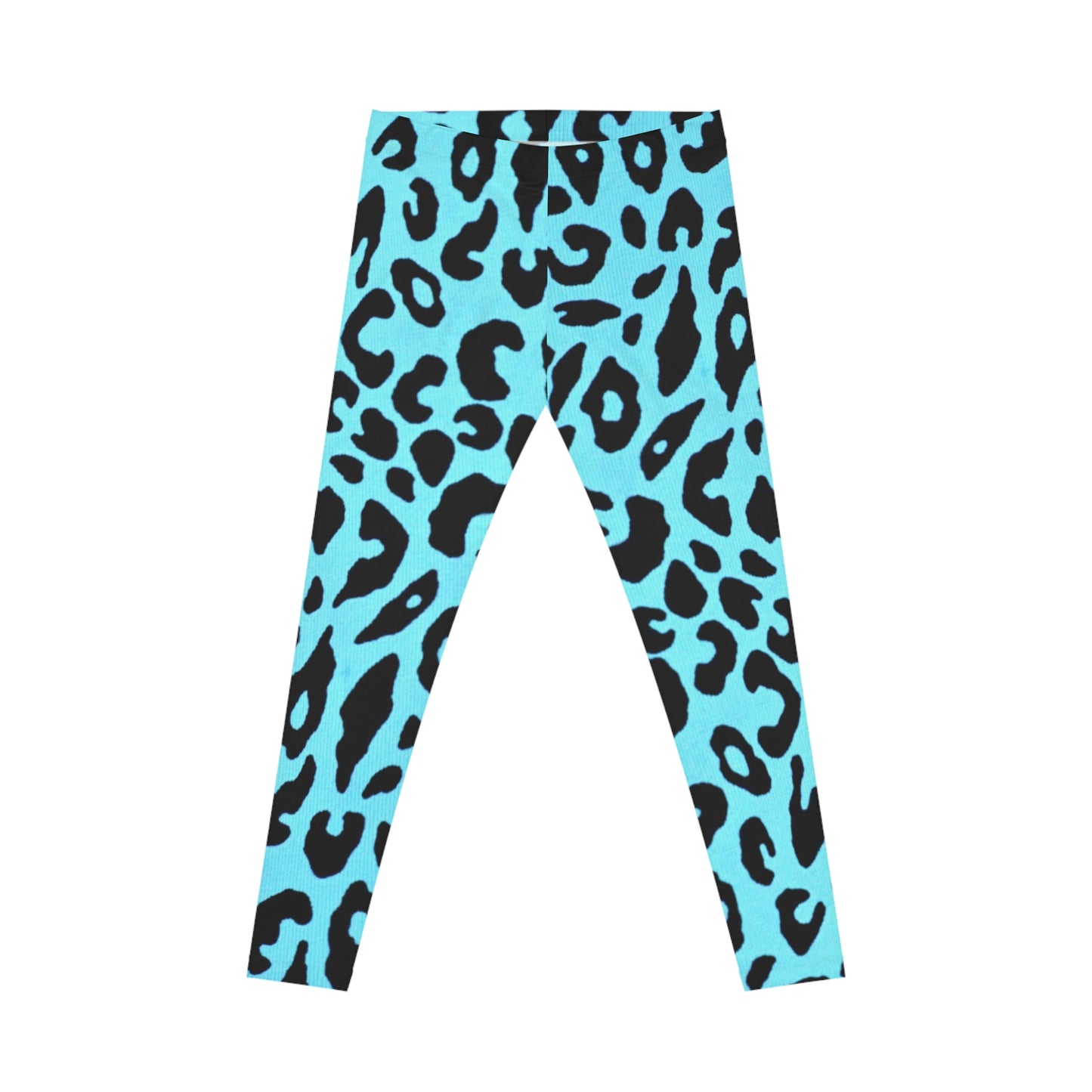 Turquoise Leopard Leggings — Bold Animal Print, High-Contrast Activewear
