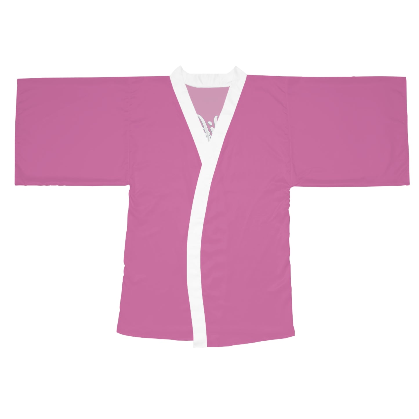 Wifey Kimono Robe — Pink Long Sleeve Bridal Lounge Wrap