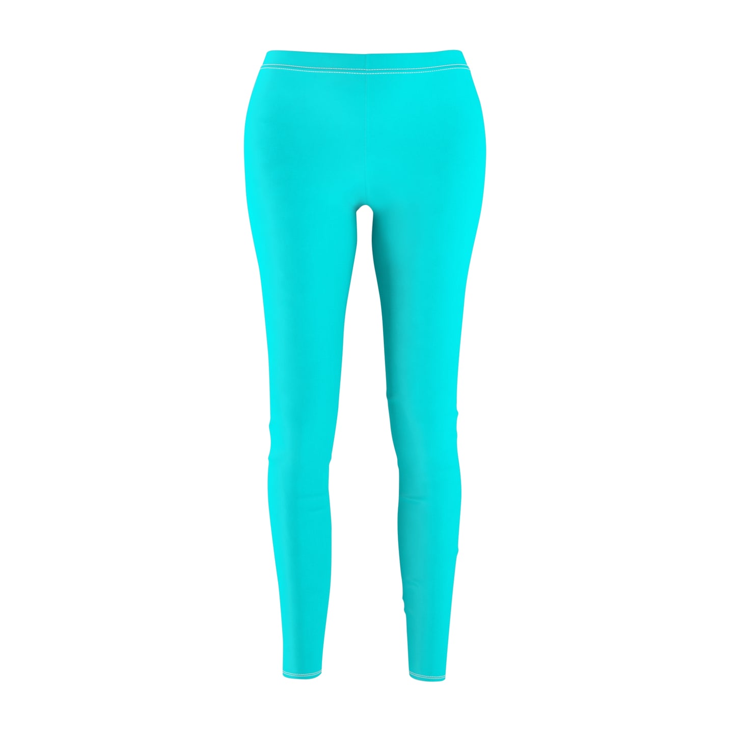 Turquoise Women's Casual Leggings — All-Over Print Stretch Leggings