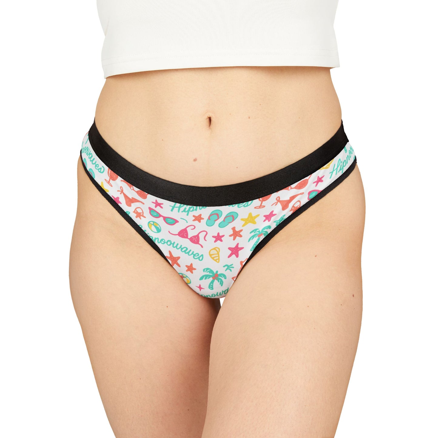 Fun Beach-Themed Women's Thongs | Cute Summer Lingerie, Vacation Essentials, Ocean-Inspired Underwear, Tropical Prints