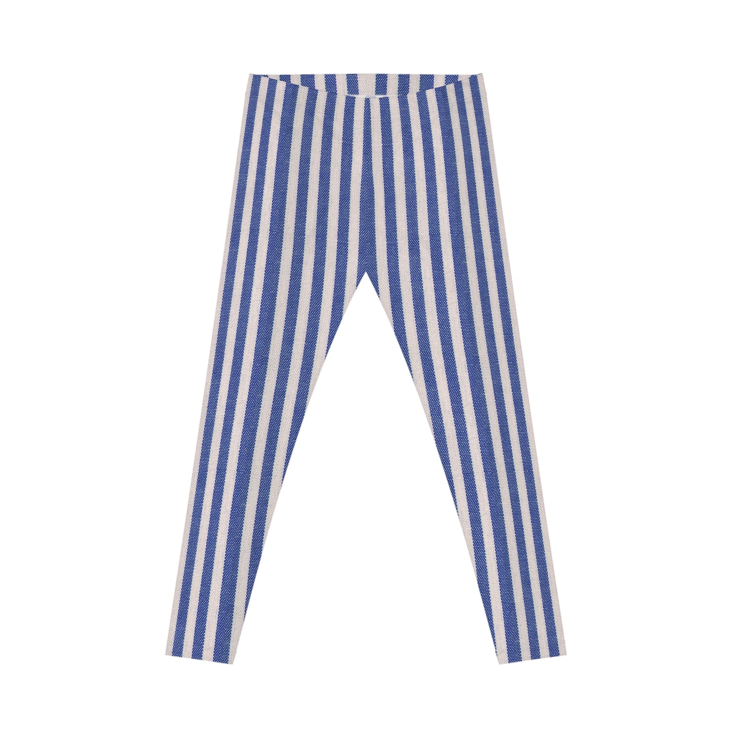 Blue & White Vertical Stripe Leggings — Nautical Casual Women's Leggings
