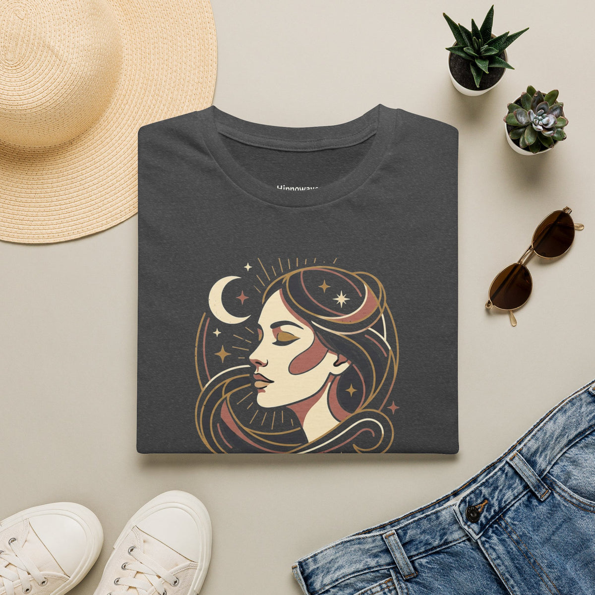 Trust Your Energy T-Shirt — Mystical Moon Woman Graphic Tee