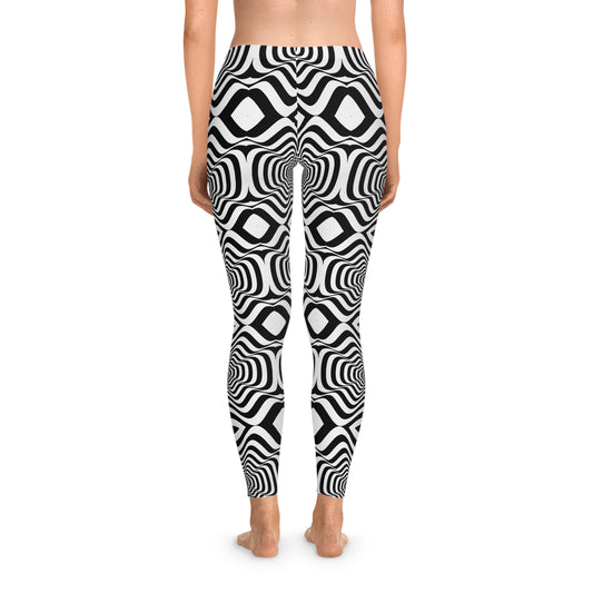 Stylish Stretchy Leggings with Abstract Design for Active Lifestyle, Yoga, Fitness, Casual Wear, Gift for Her