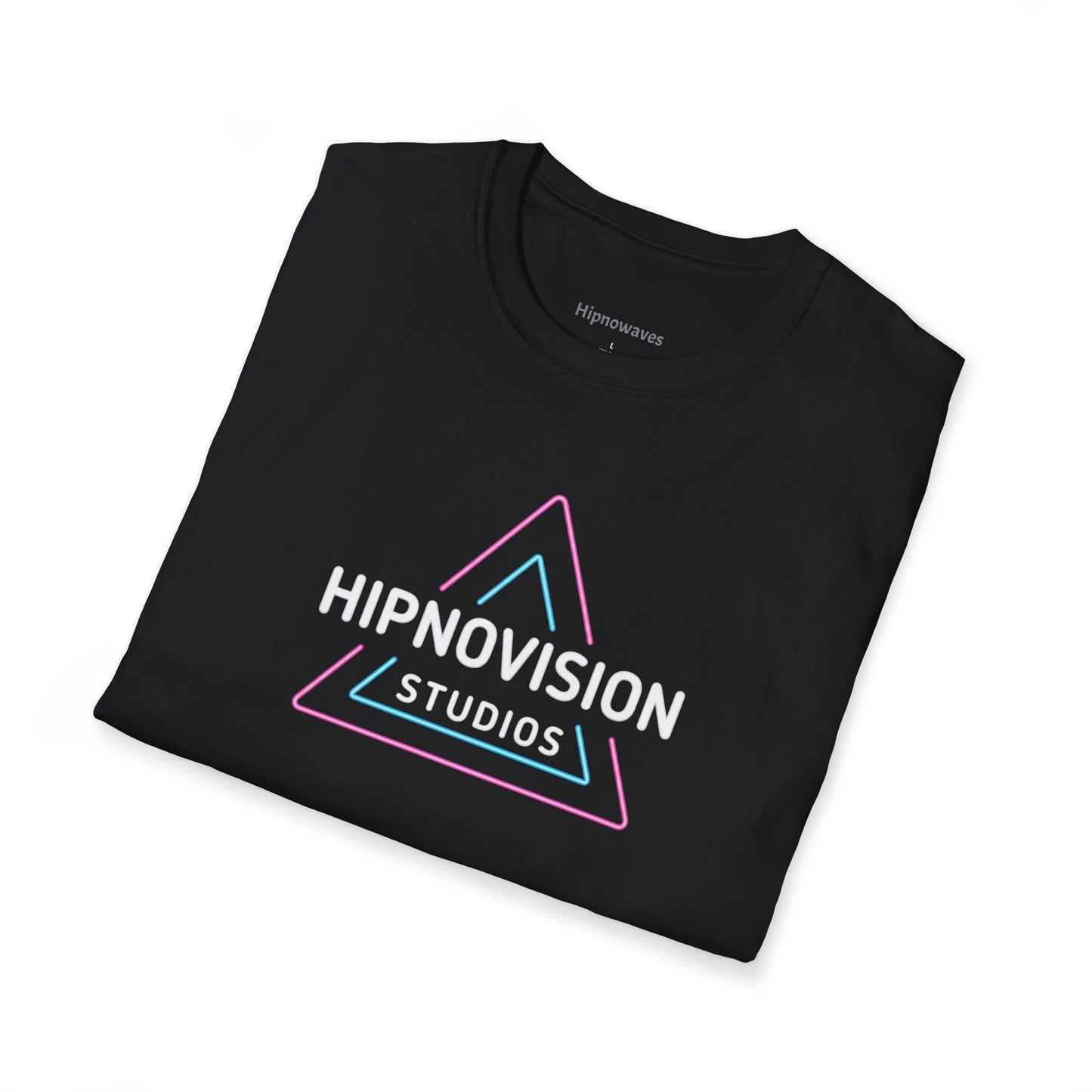 Hipnovision Neon Triangle T-Shirt — Pastel Pink & Blue Geometric Tee