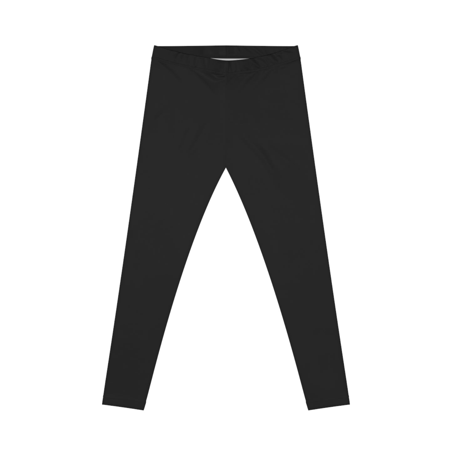Black All-Over-Print Women's Leggings — Minimal Wave Logo, Comfortable Everyday Activewear