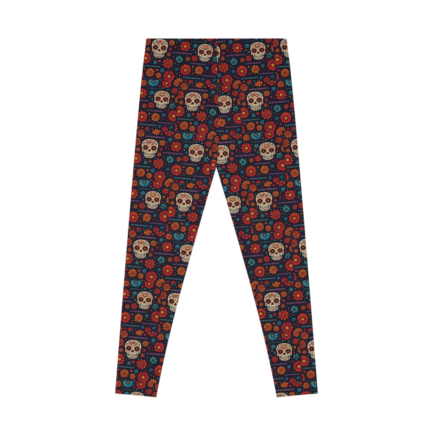 Colorful Skull Pattern Stretchy Leggings, Comfortable Exercise Wear, Halloween Outfit, Yoga Pants, Festival Clothing