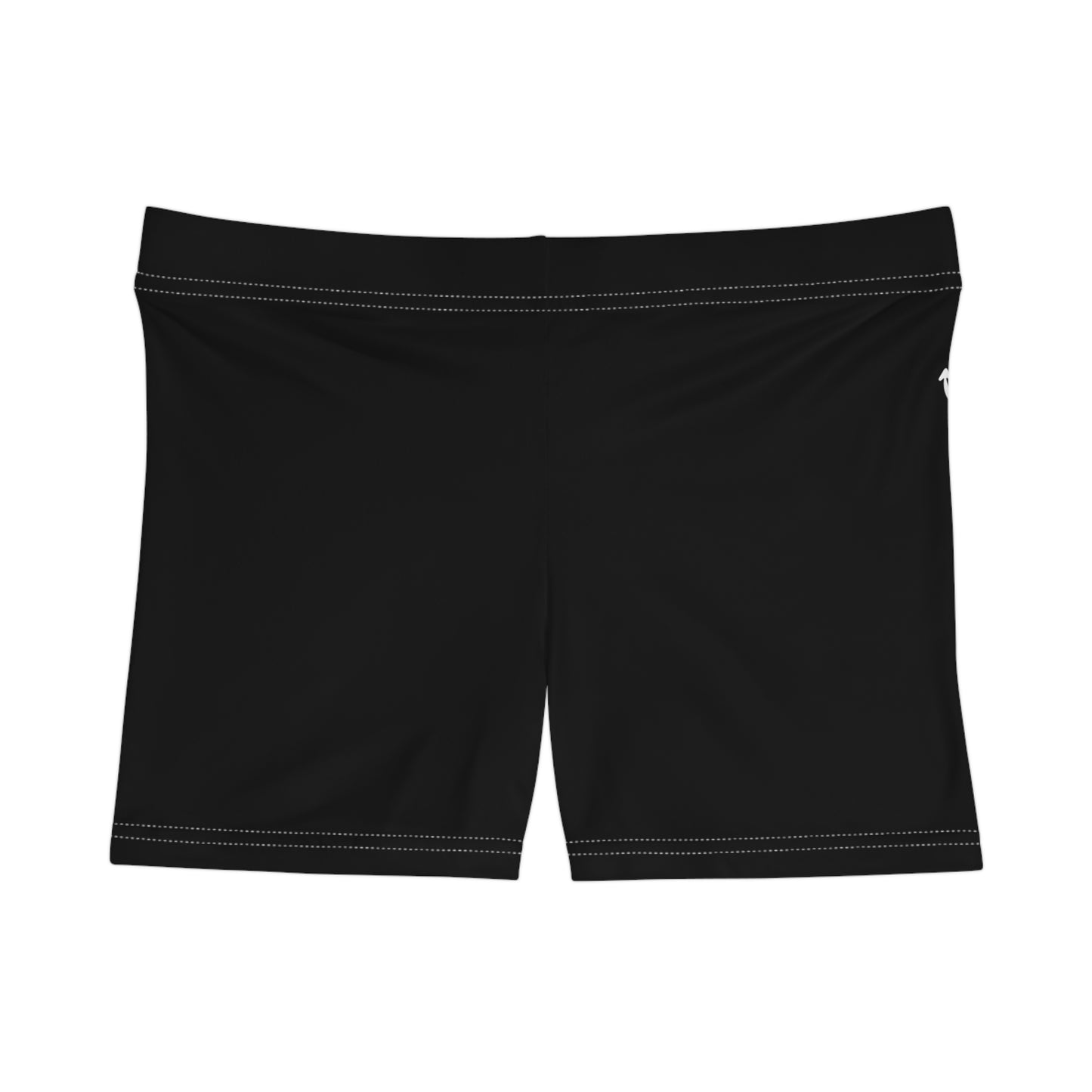 Nautical Anchor Women's Swim Shorts — Black AOP Beach Trunks