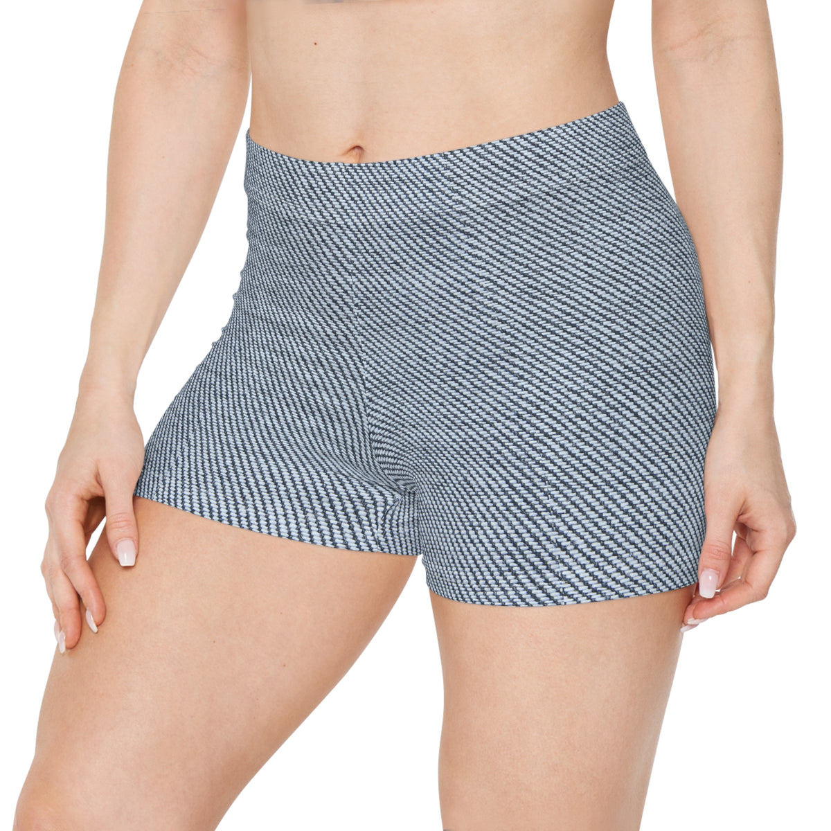 Denim-Stripe Women's AOP Shorts — Casual Summer Lounge & Beachwear