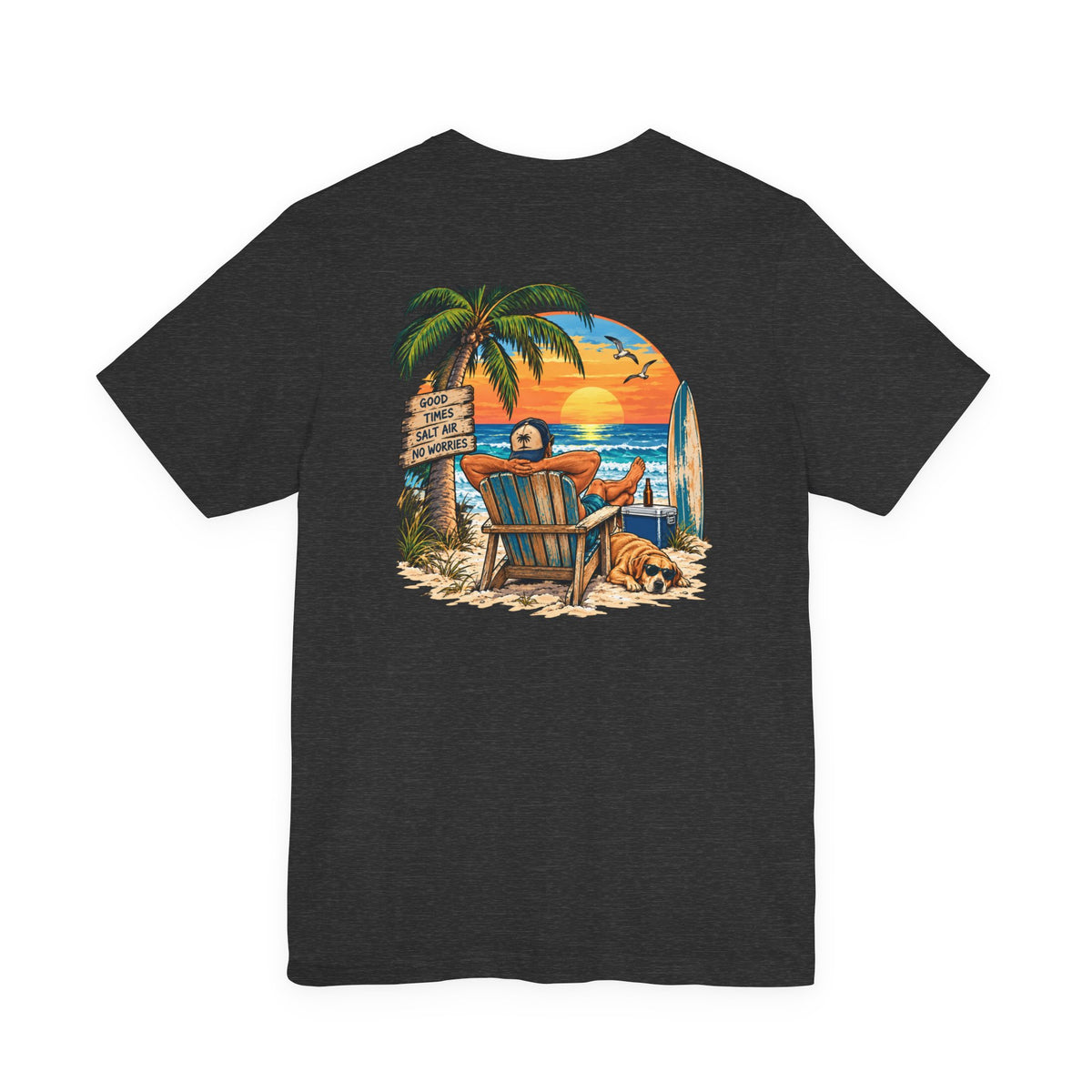 Beach Sunset T‑Shirt — Relaxing Surf & Palm Graphic Tee