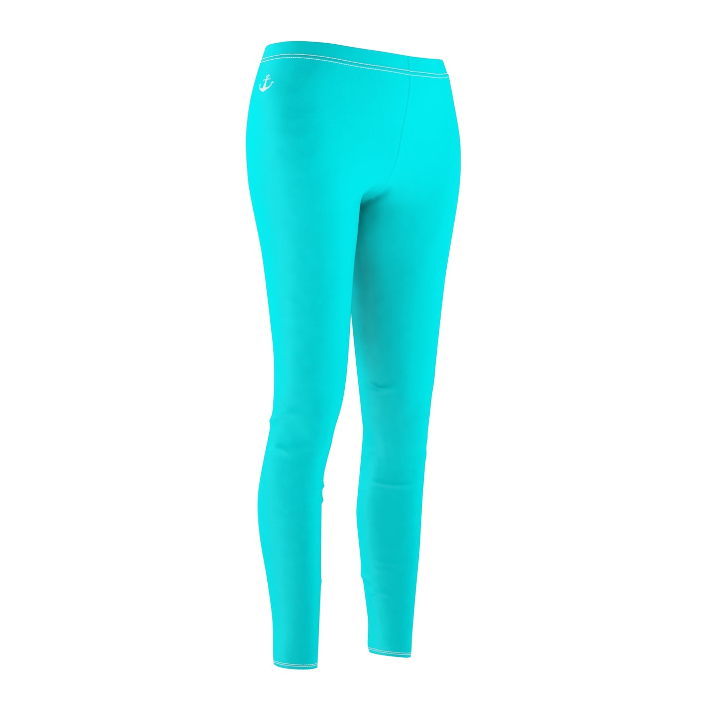 Turquoise Women's Casual Leggings — All-Over Print Stretch Leggings