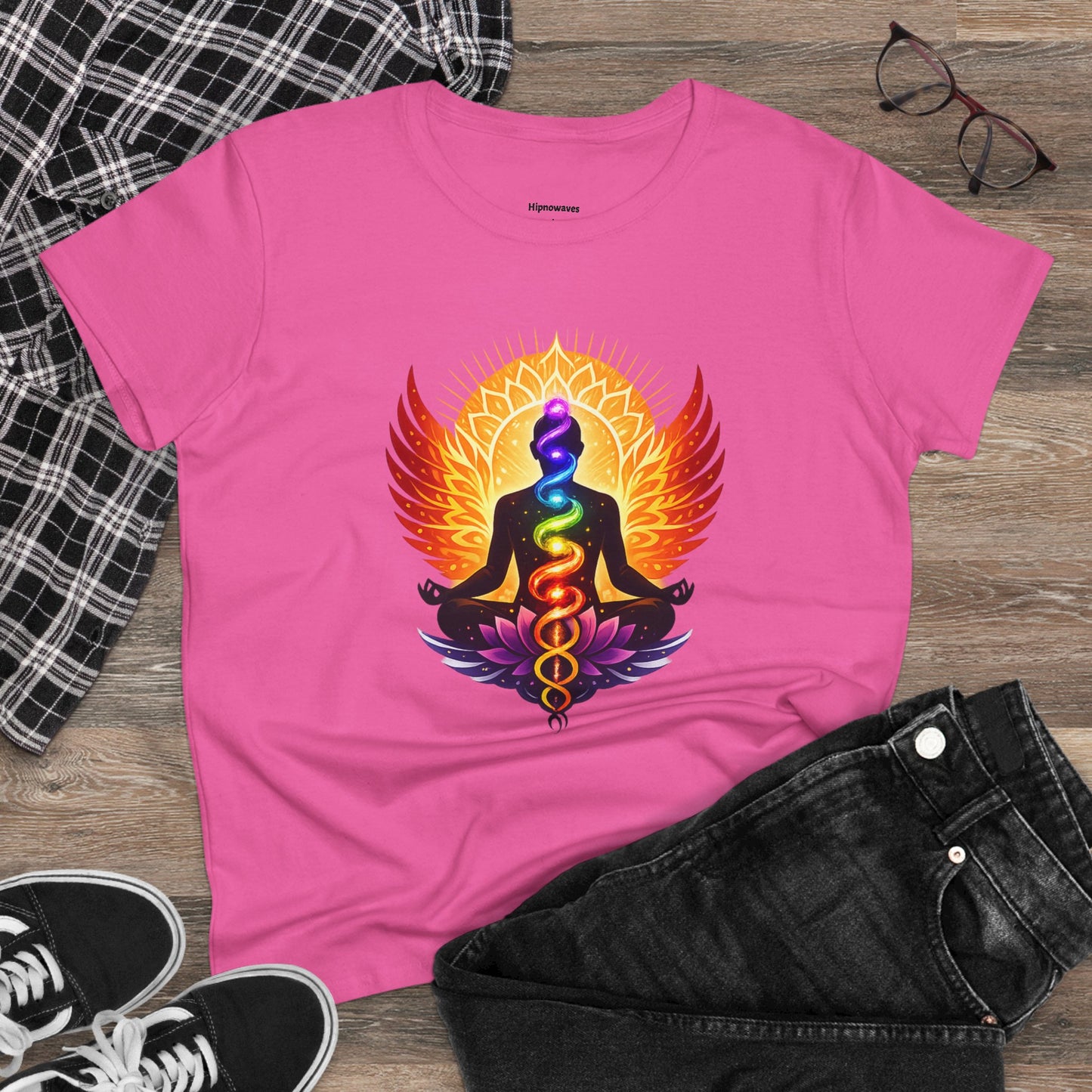 Chakra Meditation Tee — Rainbow Yoga Lotus Shirt