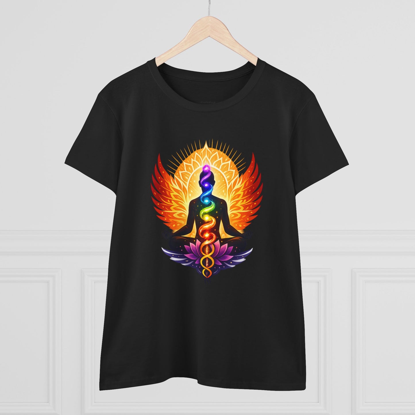 Chakra Meditation Tee — Rainbow Yoga Lotus Shirt