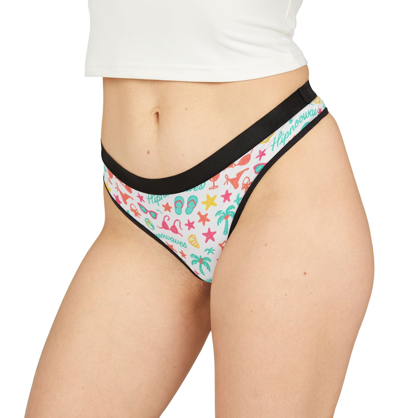 Fun Beach-Themed Women's Thongs | Cute Summer Lingerie, Vacation Essentials, Ocean-Inspired Underwear, Tropical Prints