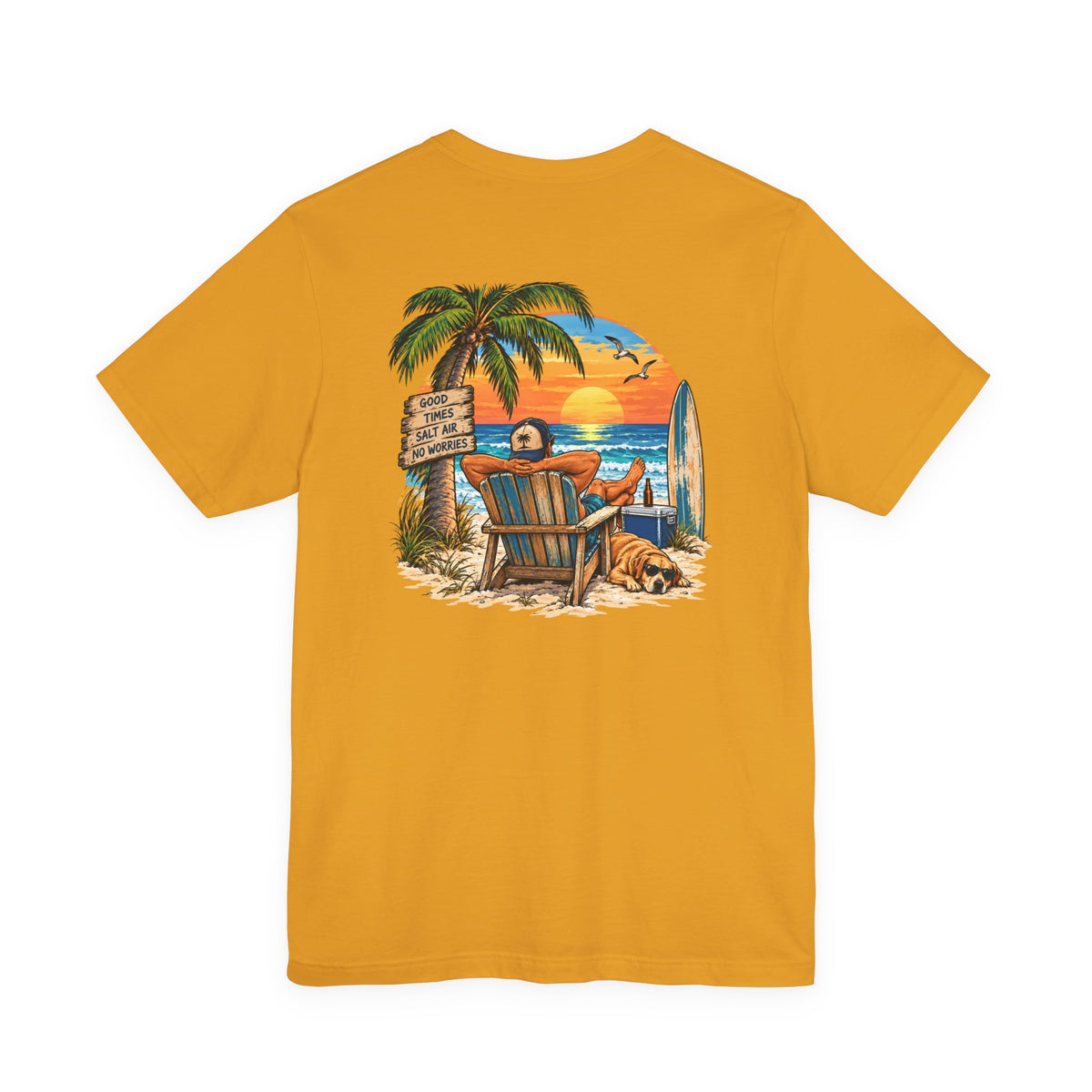 Beach Sunset T‑Shirt — Relaxing Surf & Palm Graphic Tee