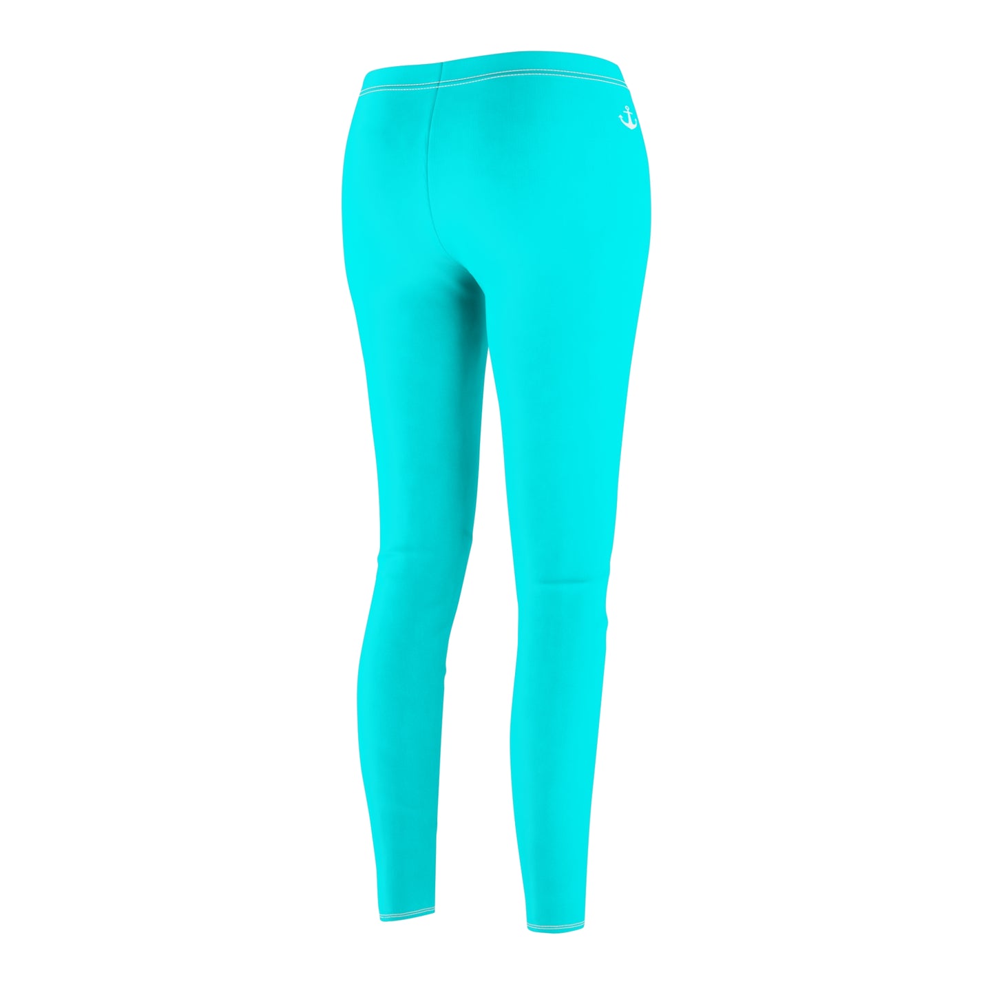 Turquoise Women's Casual Leggings — All-Over Print Stretch Leggings