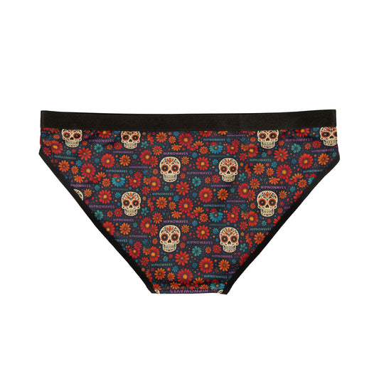 Colorful Skull Floral Women's Underwear - Fun & Vibrant Panties, Unique Gift, Summer Fashion, Everyday Comfort, Halloween Lingerie
