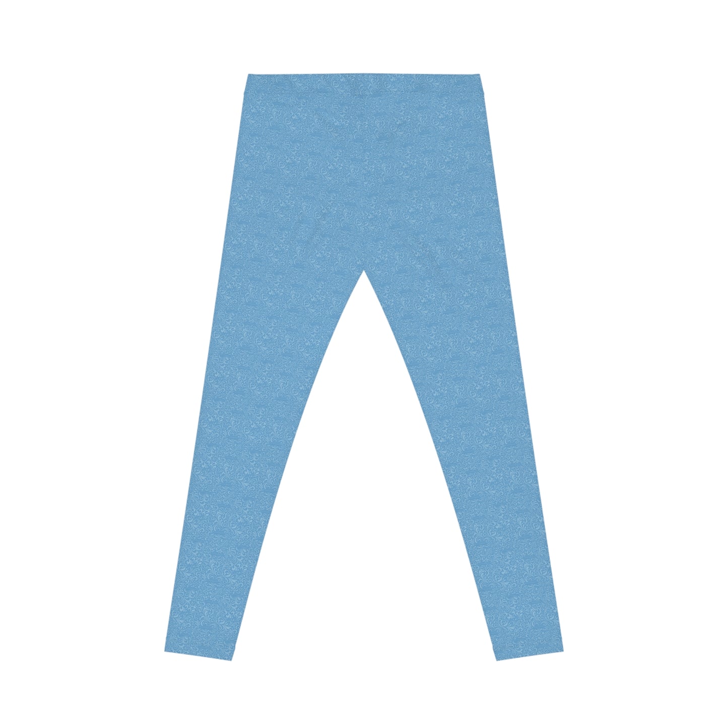 Blue Floral All-Over-Print Leggings — Women's Casual Stretch Activewear