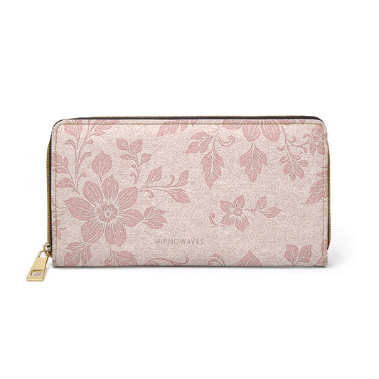 Floral Print Zipper Wallet - Elegant Organizer for Everyday Use