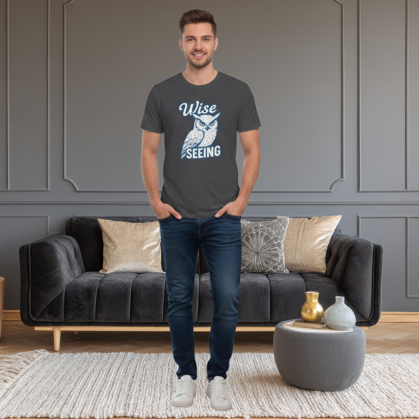 Wise Seeing Owl T-Shirt — Vintage Owl Graphic Tee