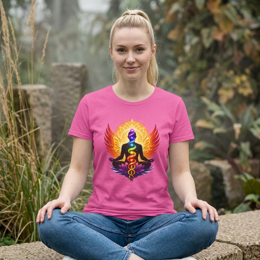 Chakra Meditation Tee — Rainbow Yoga Lotus Shirt