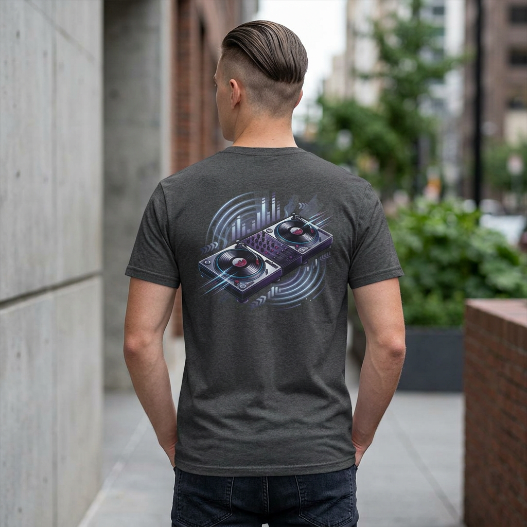 DJ Headphones Logo T‑Shirt — Minimal Electronic Music Tee