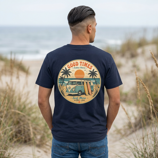 Retro Surf Van T-Shirt — Coastal Beach Graphic Tee