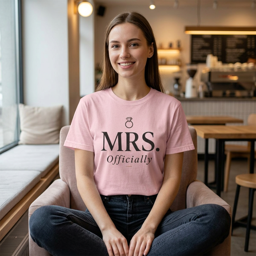 Mrs. Officially T-Shirt — Brides-to-Be Engagement Tee