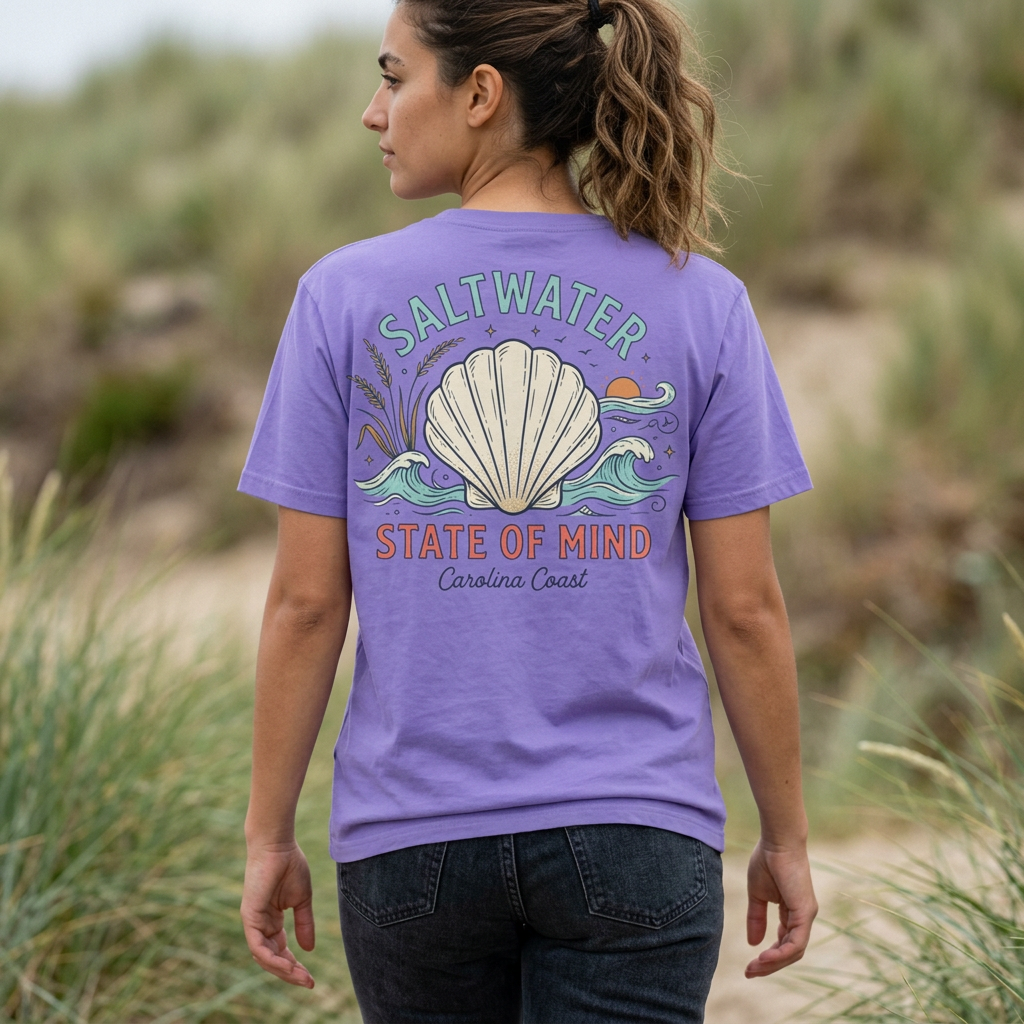Saltwater State of Mind T-Shirt — Seashell Beach Tee