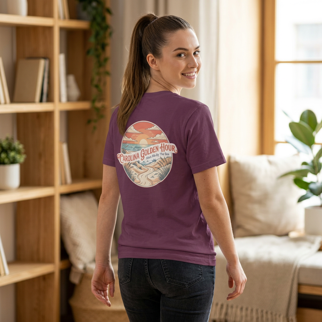 Carolina Golden Hour Anchor T-Shirt — Beach Sunset Graphic Tee