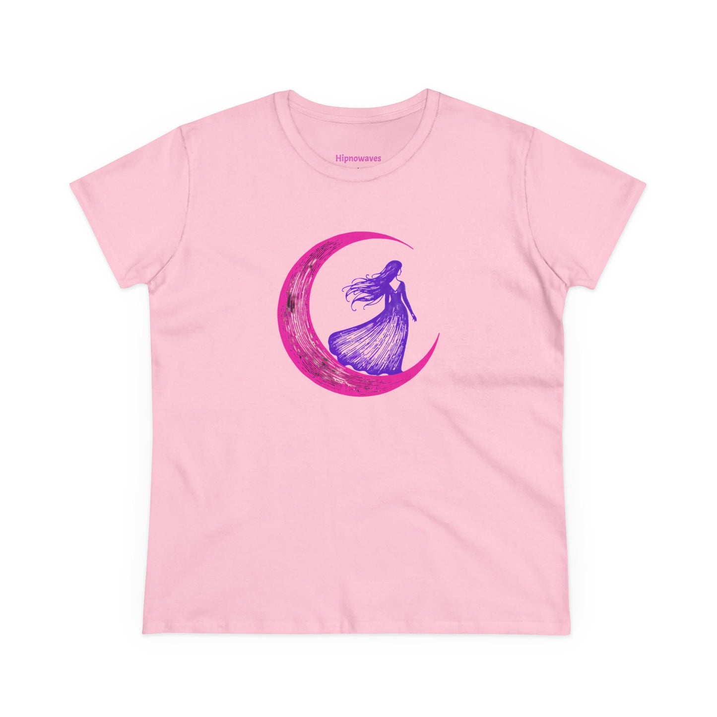 Moonlit Dance Women's Tee — Whimsical Crescent Moon & Dancing Woman Graphic
