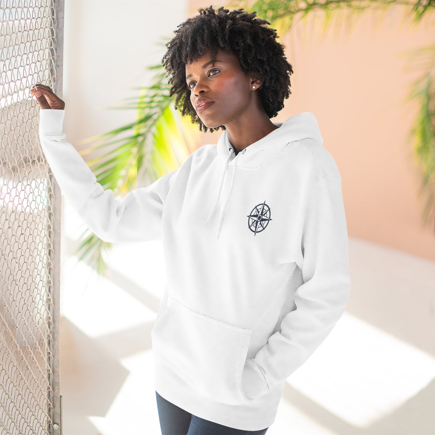Anchor The Feeling Hoodie — Nautical Anchor Graphic Fleece Pullover