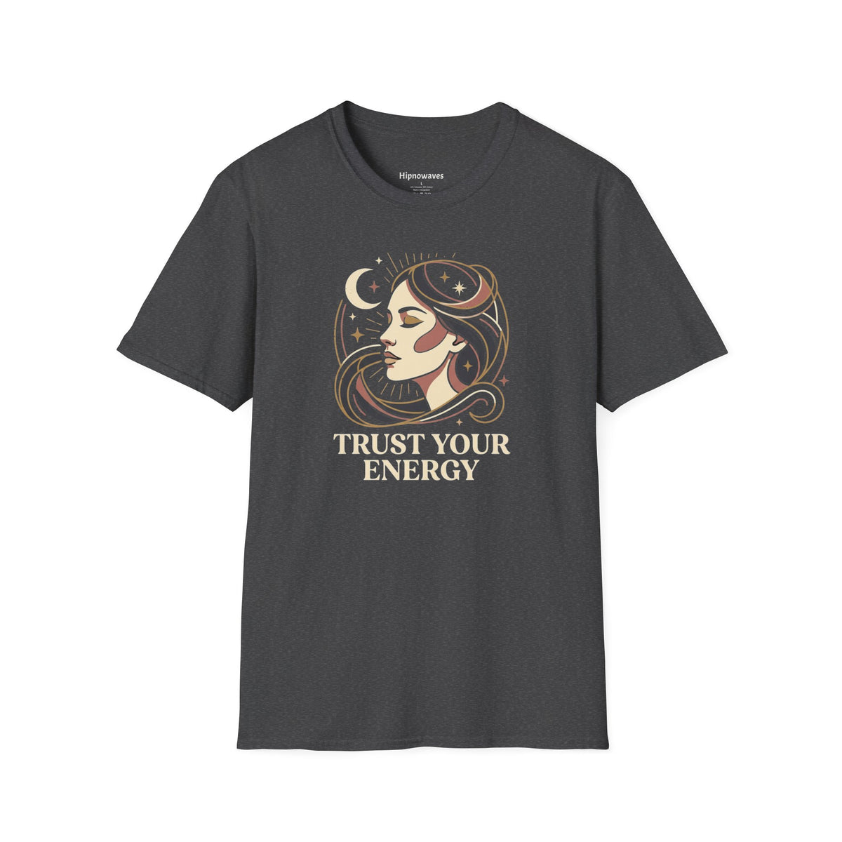 Trust Your Energy T-Shirt — Mystical Moon Woman Graphic Tee