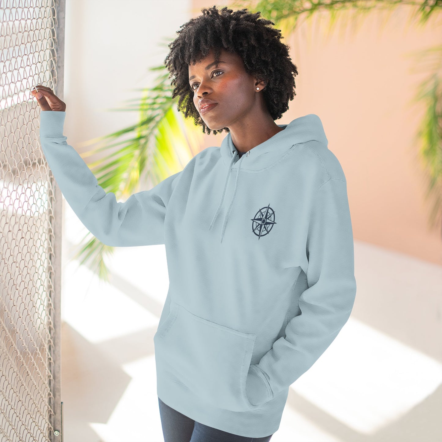Anchor The Feeling Hoodie — Nautical Anchor Graphic Fleece Pullover