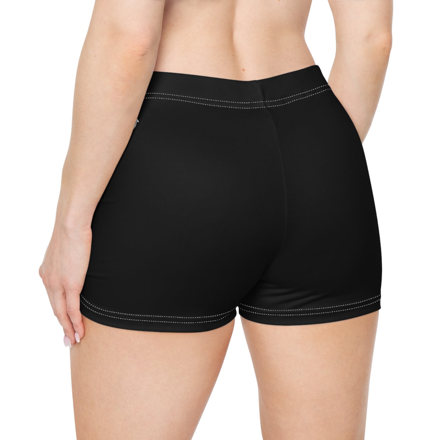 Nautical Anchor Women's Swim Shorts — Black AOP Beach Trunks