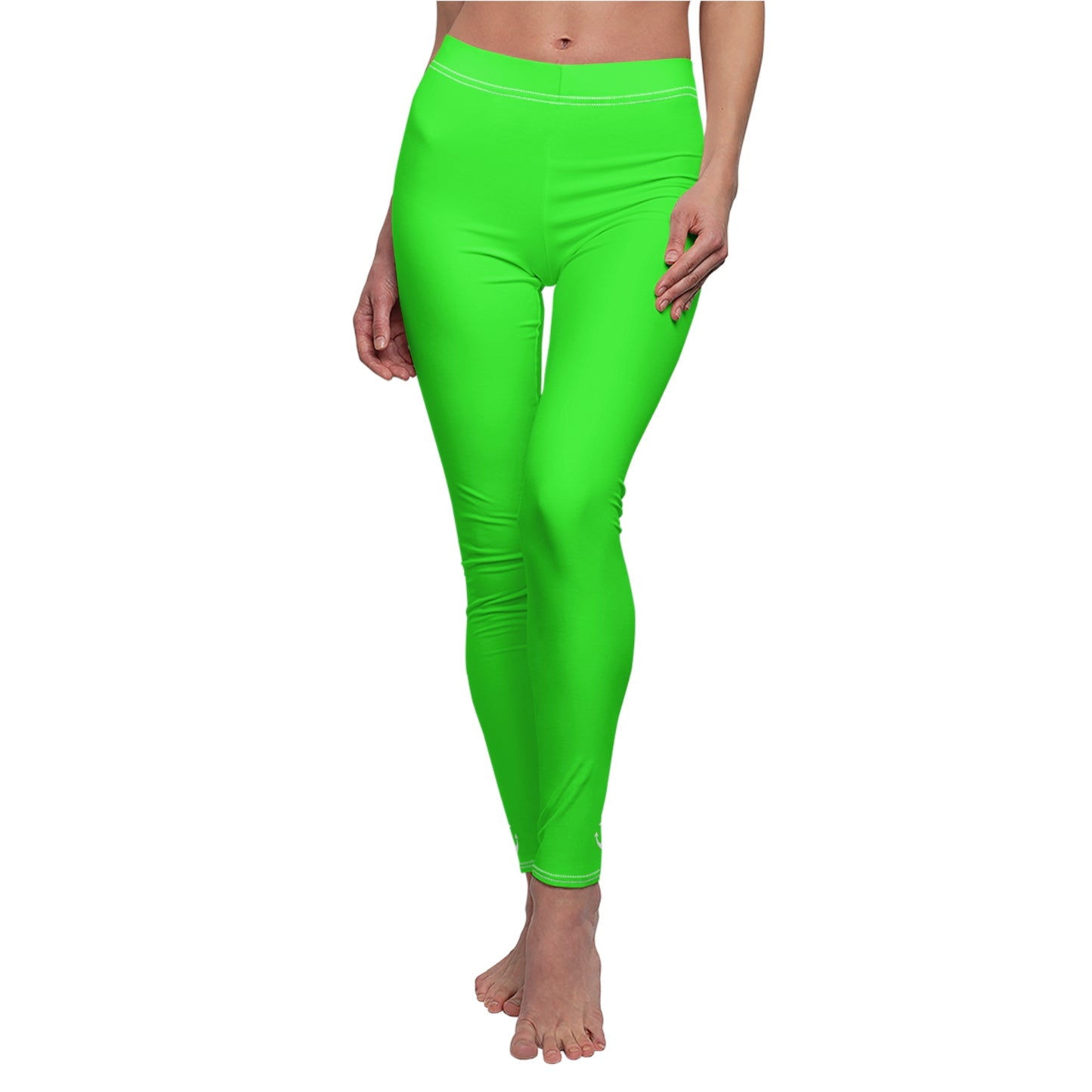 Neon Green Women's Leggings — High-Comfort Casual AOP Legging