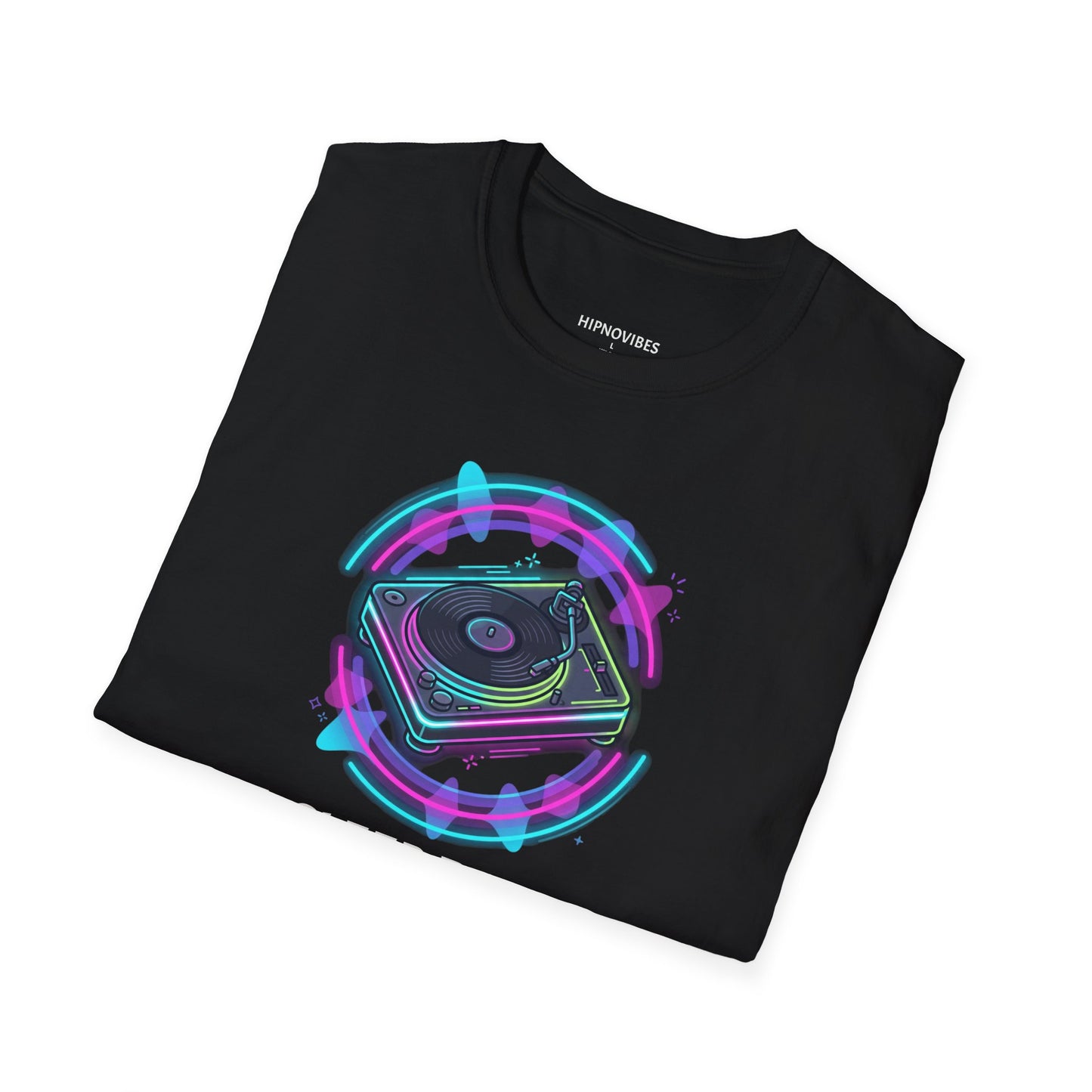 DJ Turntable T-Shirt — Eat, Sleep, DJ, Repeat Neon Electronic Music Tee