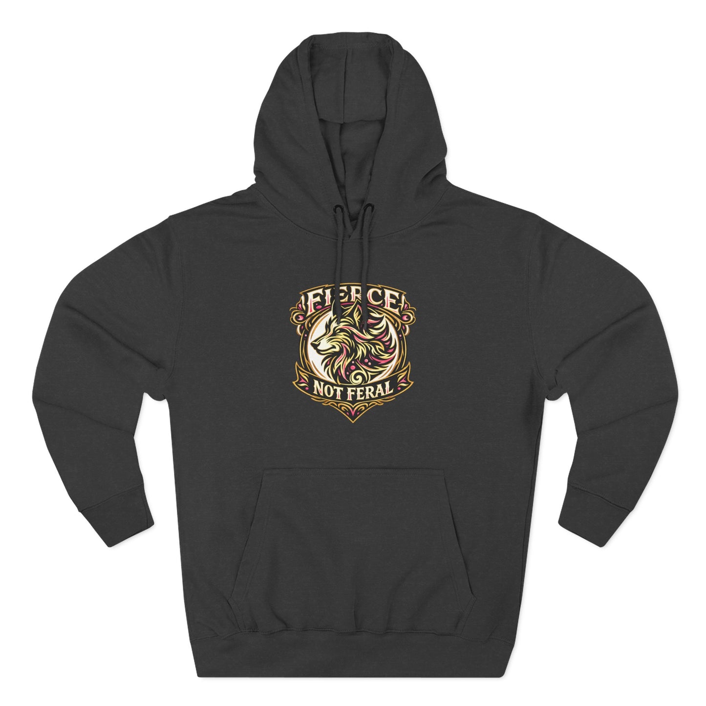 Fierce Not Feral Vintage Hoodie - Crest Graphic Pullover