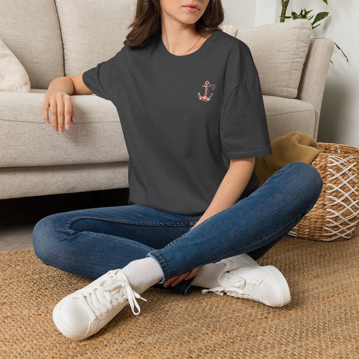 Anchor Monogram T-Shirt — Nautical Initials Beach Tee