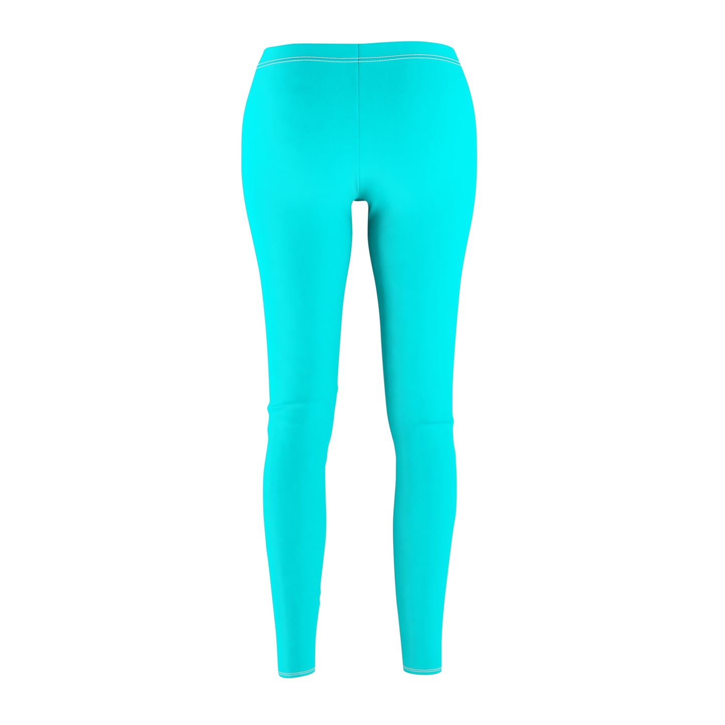 Turquoise Women's Casual Leggings — All-Over Print Stretch Leggings