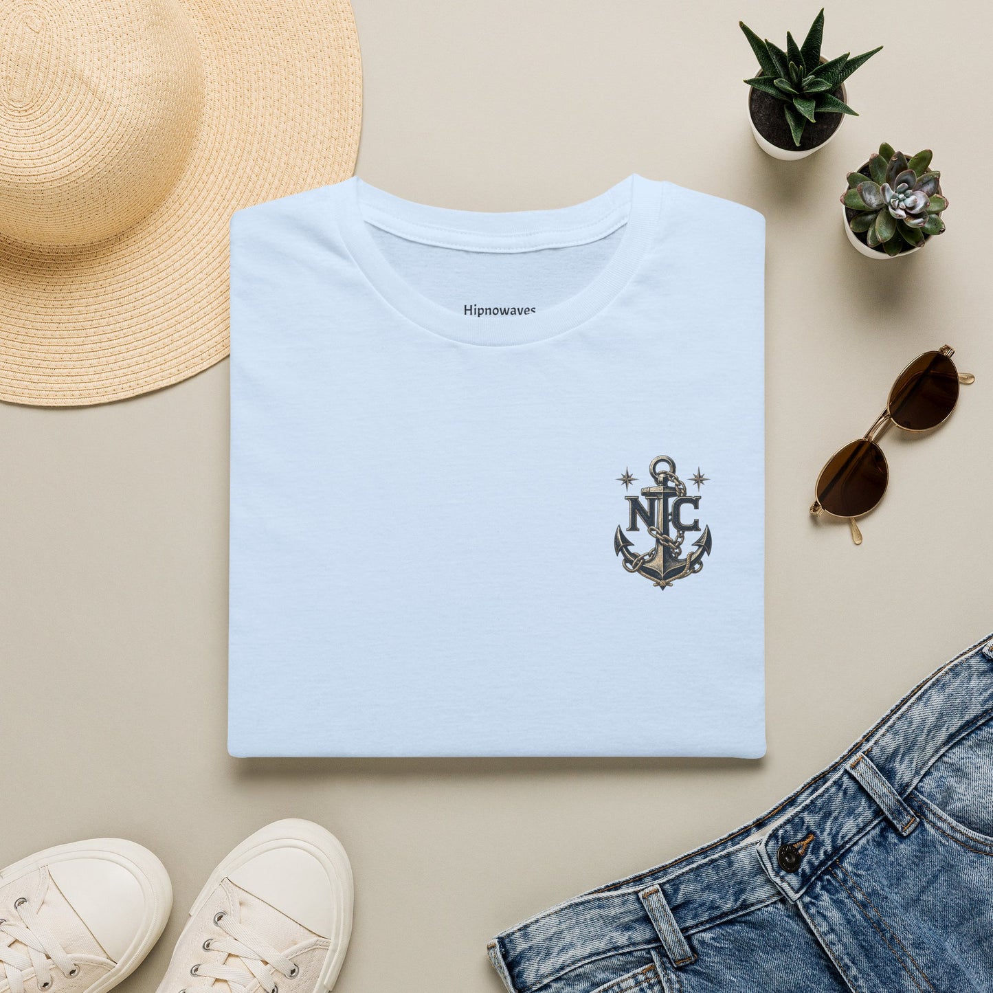 Sun Kissed T-Shirt — Nautical 'NC' Chest Logo