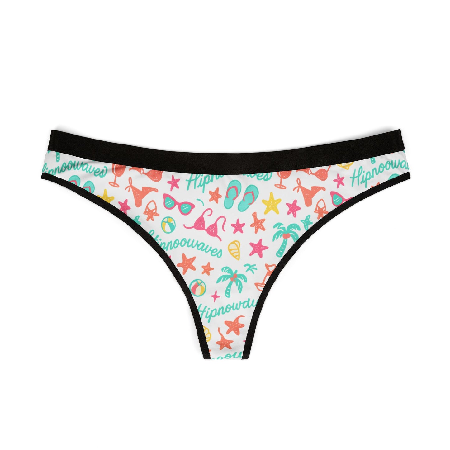 Fun Beach-Themed Women's Thongs | Cute Summer Lingerie, Vacation Essentials, Ocean-Inspired Underwear, Tropical Prints