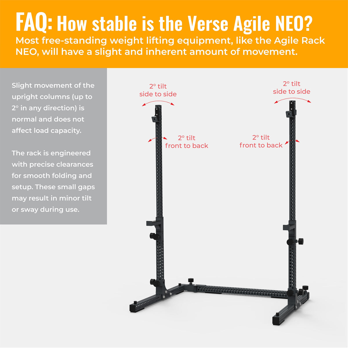 Verse® Agile Rack NEO — Ultra-lightweight Portable Squat Rack For Home Gyms, Apartments, Mobile Trainers and Studios