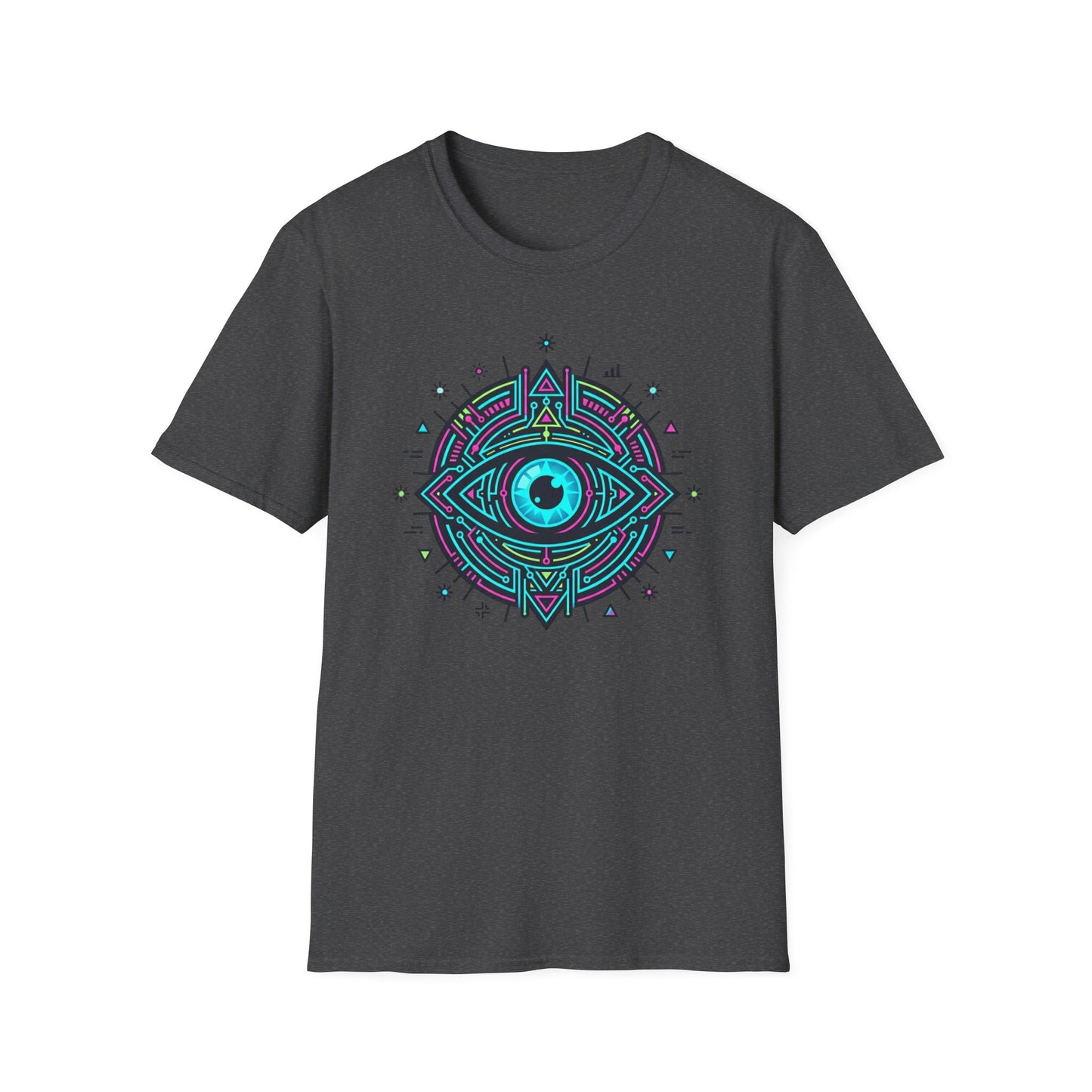 Mystic Third Eye T-Shirt — Neon Geometric Spiritual Graphic Tee